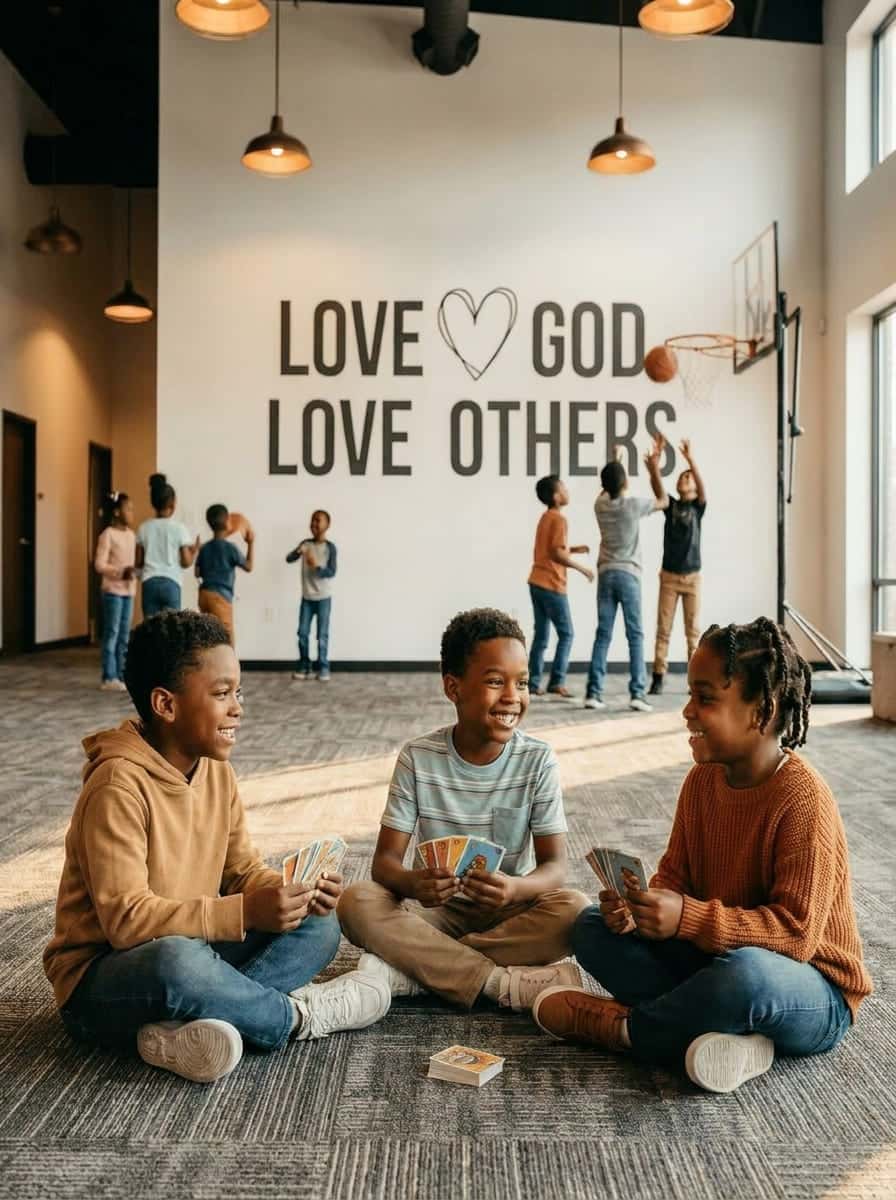 Children playing together at church